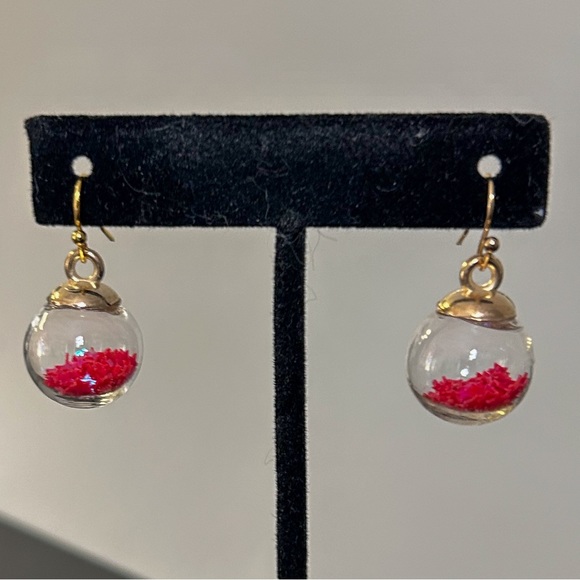 Red Wishing Ball Earrings - Picture 3 of 6